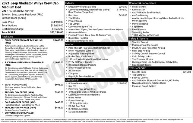 Used 2021 Jeep Gladiator Willys AWD/4WD image 4