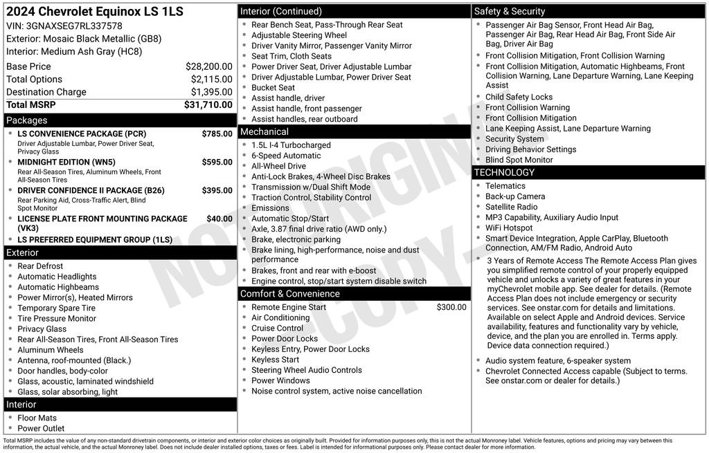Certified 2024 Chevrolet Equinox LS w/ LS Convenience Package AWD/4WD image 10