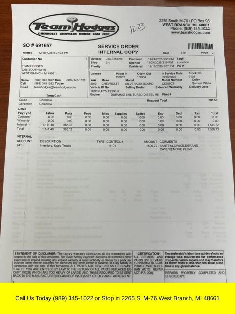 Used 2020 Chevrolet Silverado 2500 W/T w/ WT Convenience Package image 30