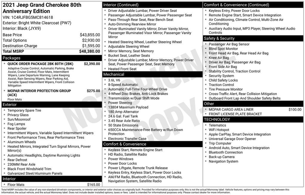 Used 2021 Jeep Grand Cherokee Limited w/ Quick Order Package 28K 80th image 36