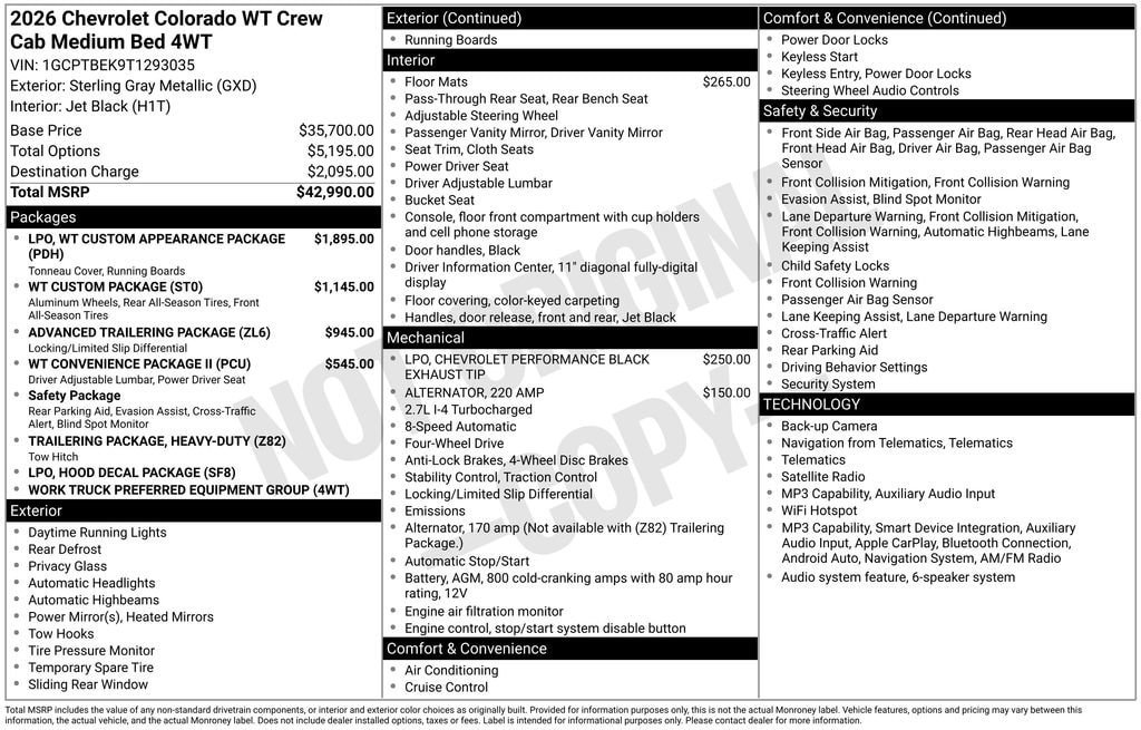New 2026 Chevrolet Colorado W/T AWD/4WD image 20
