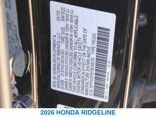 New 2026 Honda Ridgeline RTL image 26