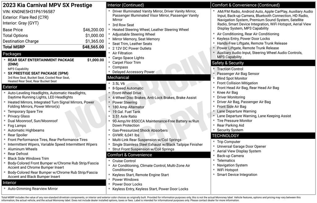 Used 2023 Kia Carnival SX Prestige image 2