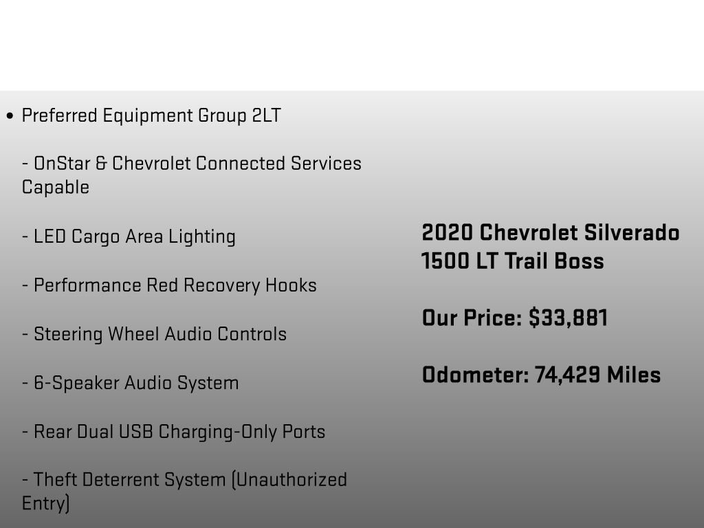 Used 2020 Chevrolet Silverado 1500 LT Trail Boss w/ Convenience Package image 30