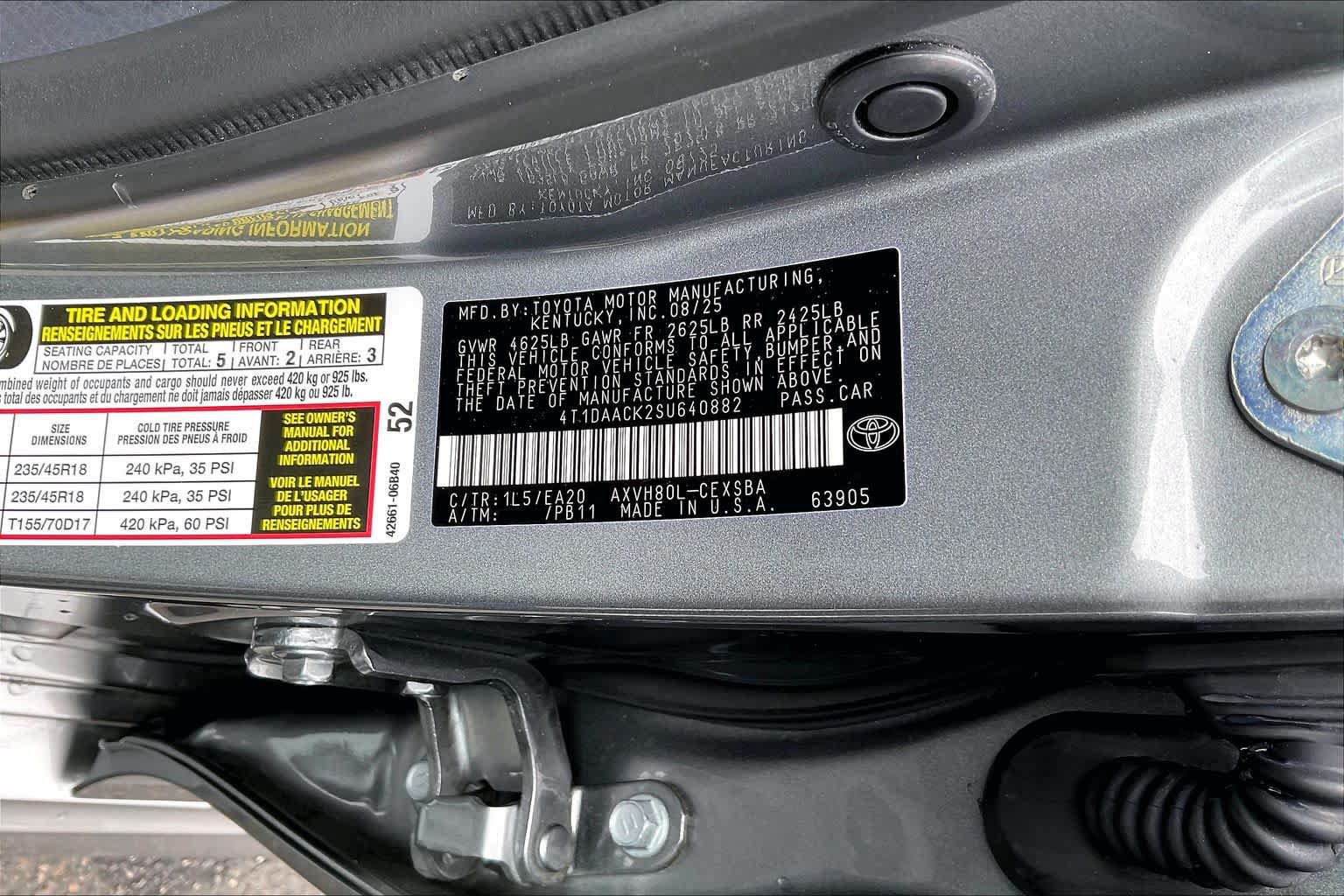 Certified 2025 Toyota Camry SE w/ Multimedia Upgrade Package FWD image 36