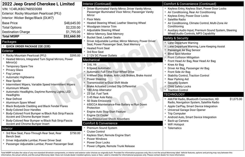 Certified 2022 Jeep Grand Cherokee L Limited AWD/4WD image 13