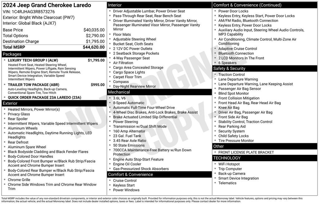 Certified 2024 Jeep Grand Cherokee Laredo w/ Luxury Tech Group I image 7