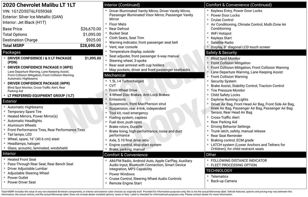 Used 2020 Chevrolet Malibu LT image 29