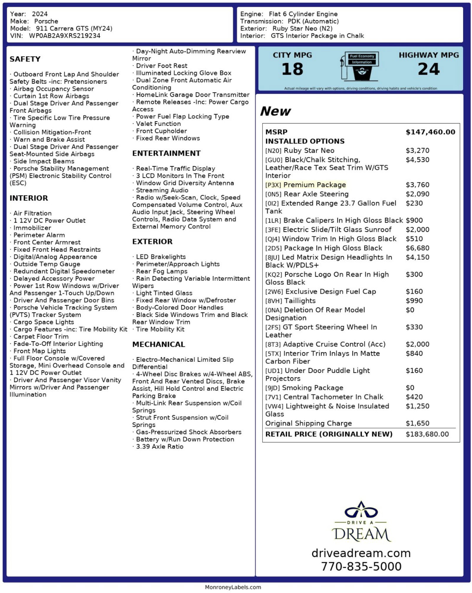 Used 2024 Porsche 911 Carrera GTS w/ Premium Package image 65