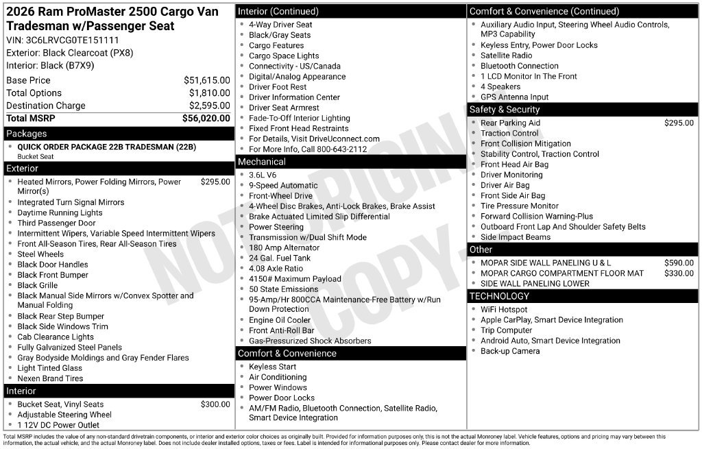 New 2026 RAM ProMaster 2500 FWD image 5