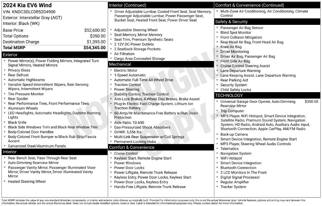 Certified 2024 Kia EV6 Wind AWD/4WD image 10