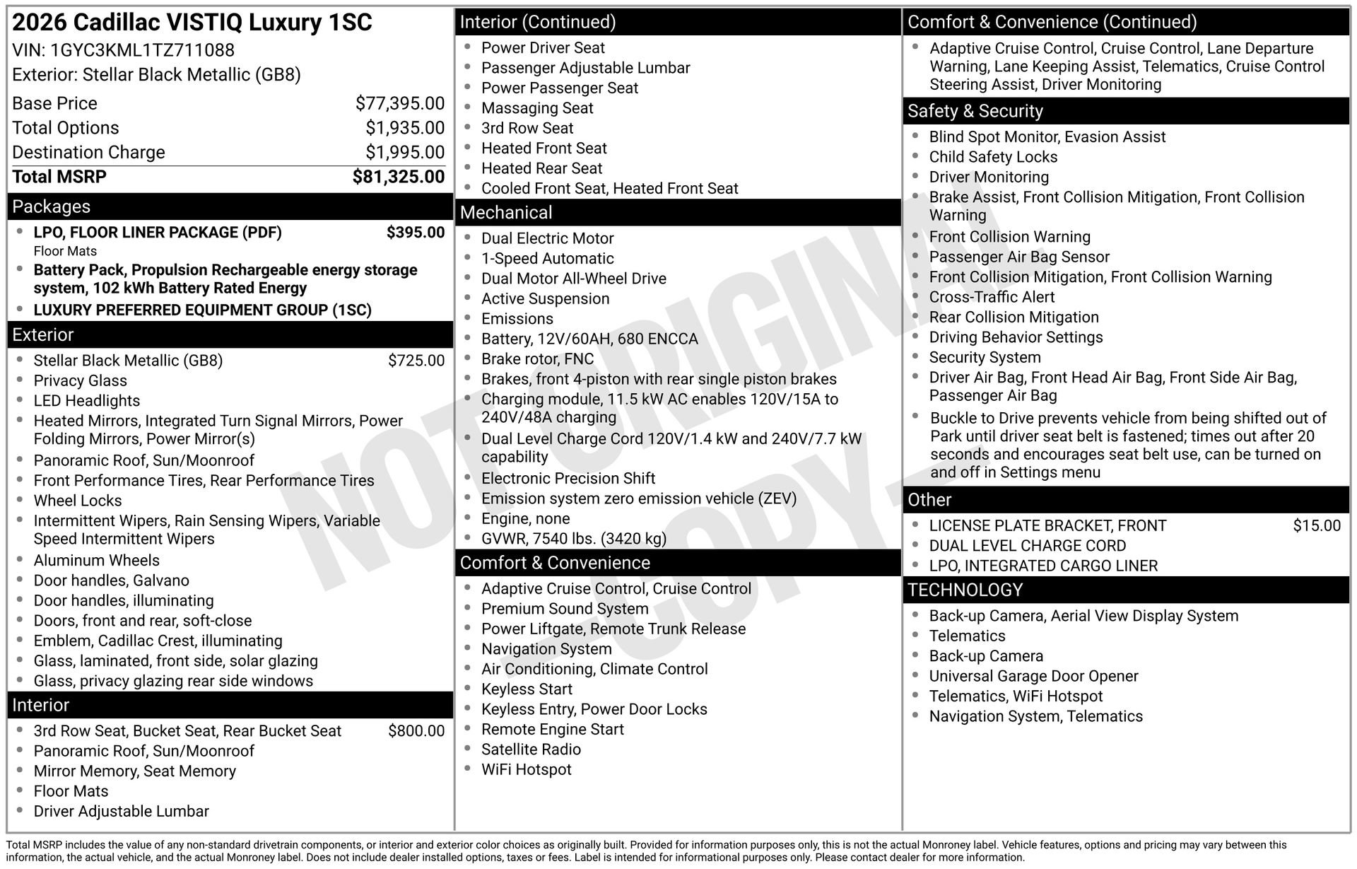 New 2026 Cadillac Vistiq Luxury w/ LPO, Floor Liner Package image 44
