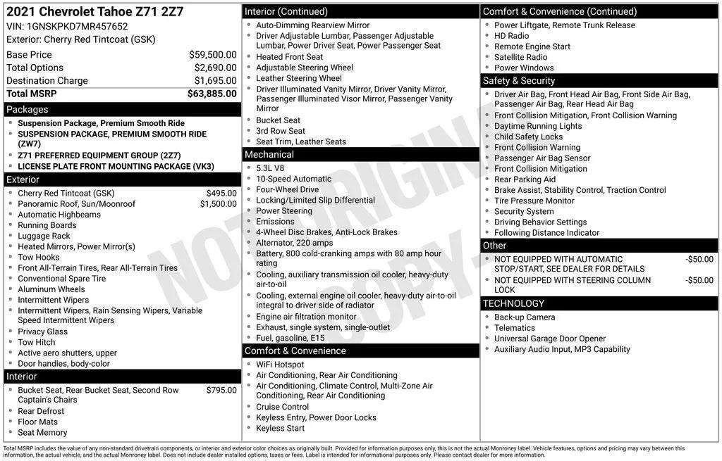 Used 2021 Chevrolet Tahoe Z71 AWD/4WD image 29