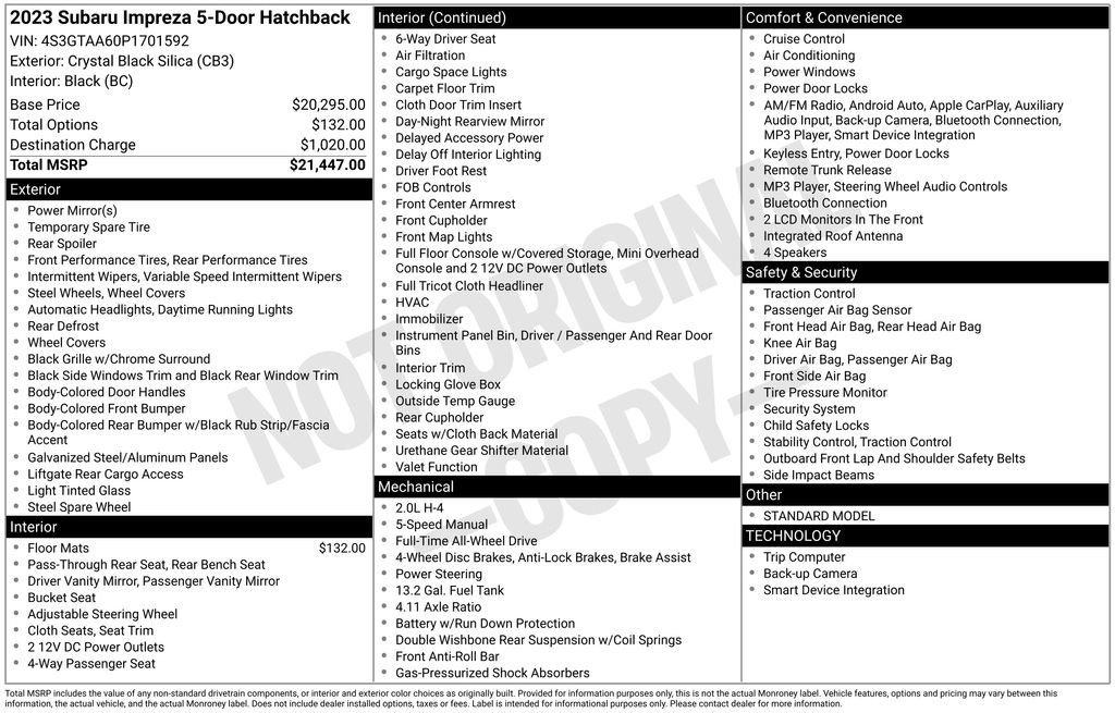 Used 2023 Subaru Impreza 2.0i image 36