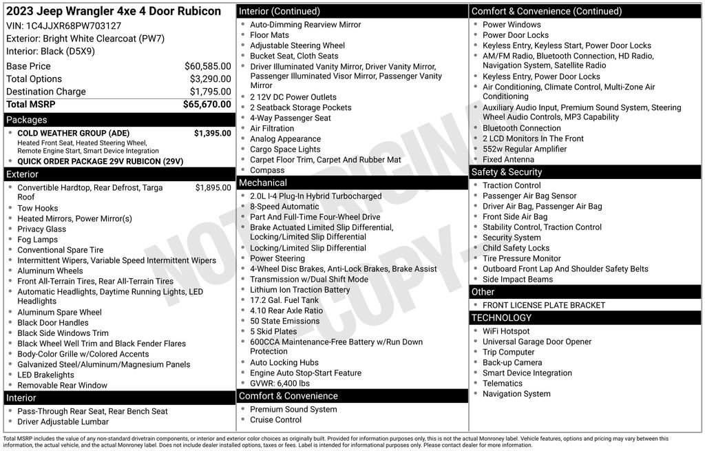 Used 2023 Jeep Wrangler Unlimited Rubicon 4xe w/ Cold Weather Group AWD/4WD image 36