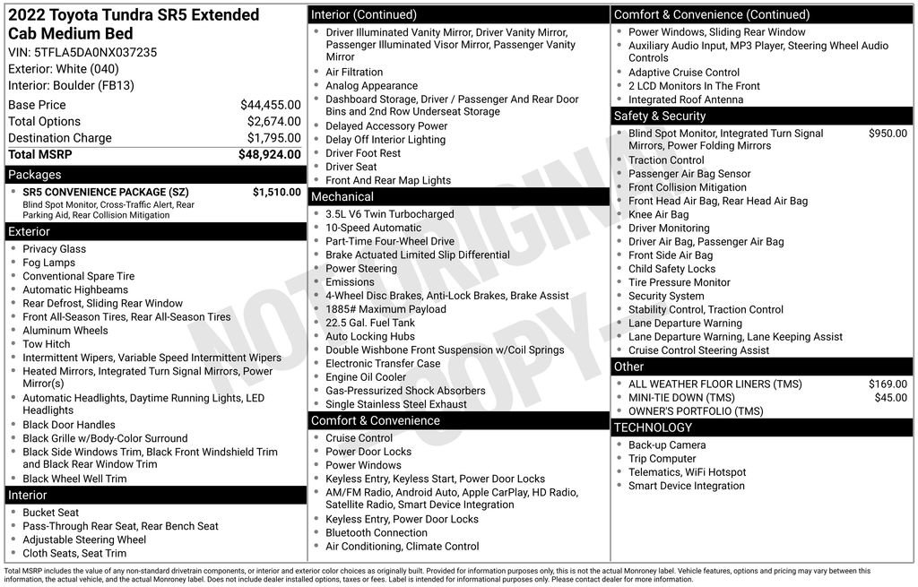 Used 2022 Toyota Tundra SR5 w/ SR5 Convenience Package image 13