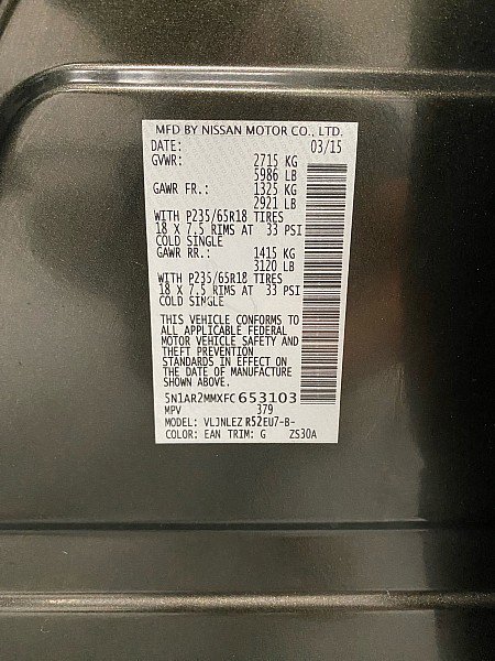 Used 2015 Nissan Pathfinder SV w/ Cargo Package image 27