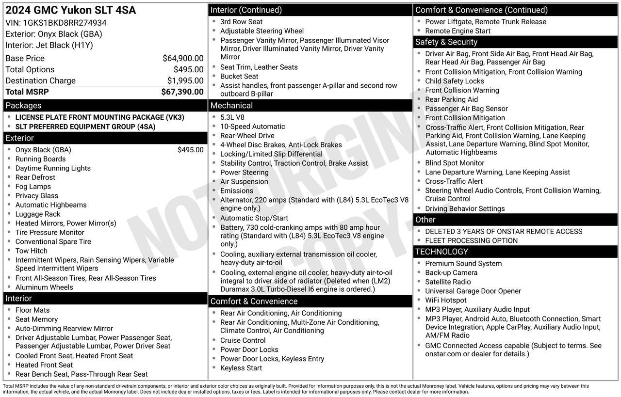 Used 2024 GMC Yukon SLT RWD image 28