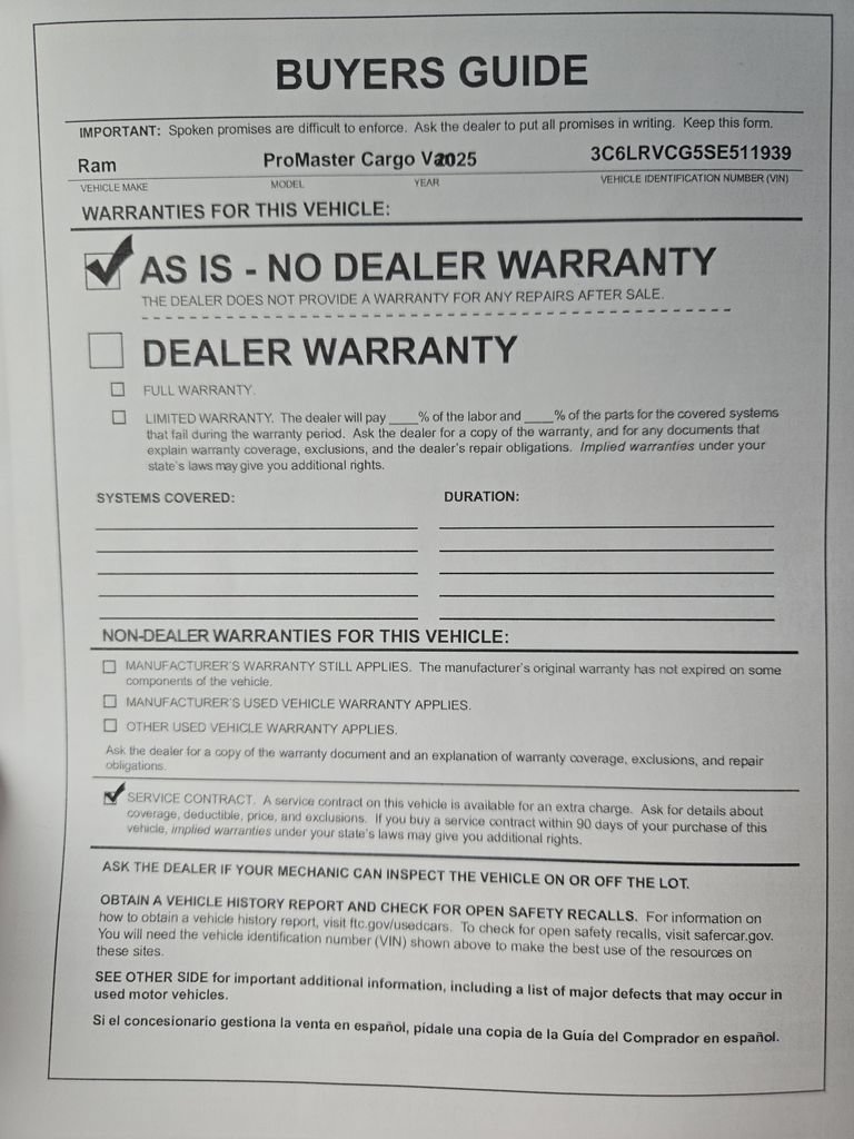 Used 2025 RAM ProMaster 2500 w/ Convenience Group FWD image 33