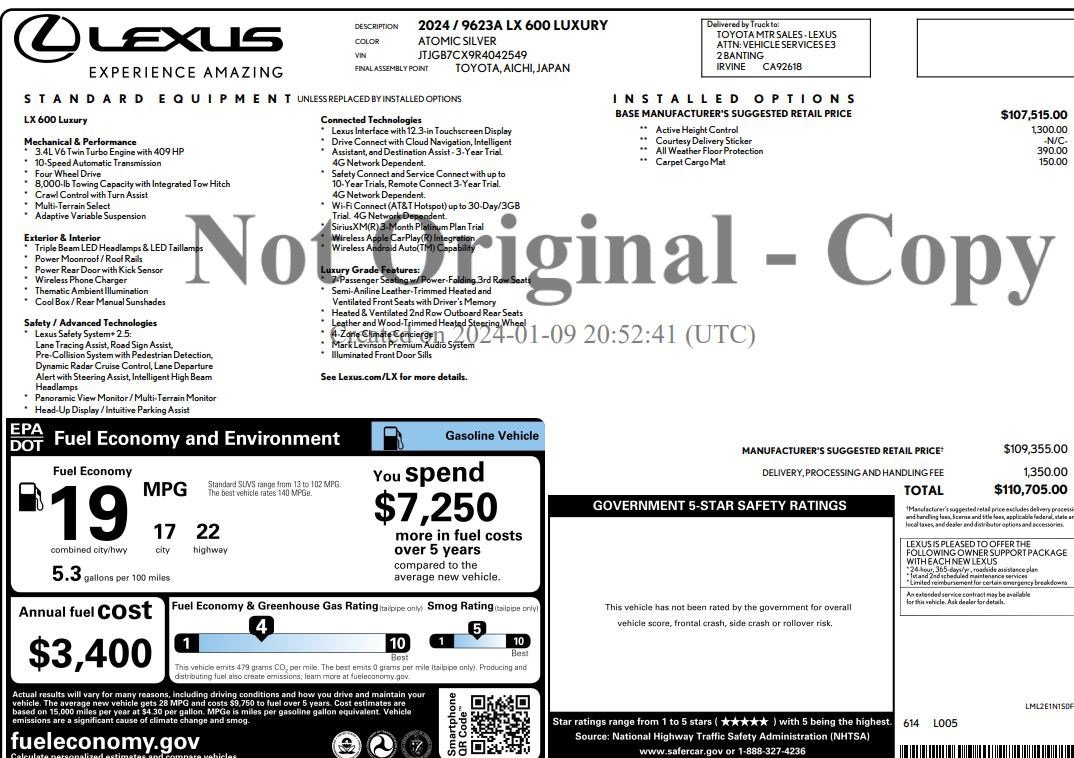 Used 2024 Lexus LX 600 4WD w/ Luxury Package image 30