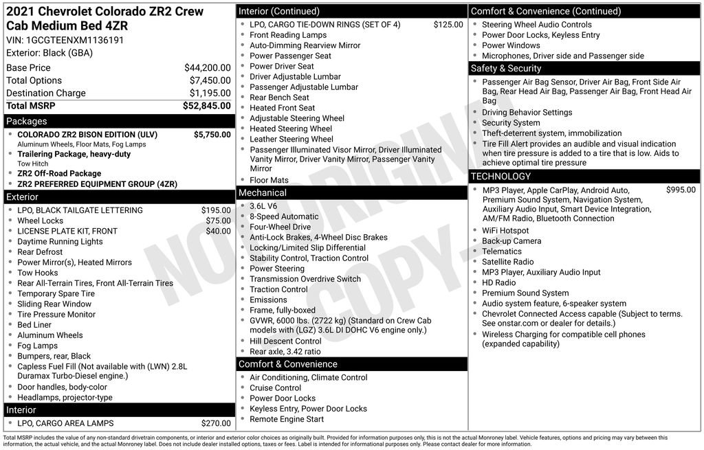 Used 2021 Chevrolet Colorado ZR2 w/ Colorado ZR2 Bison Edition AWD/4WD image 20