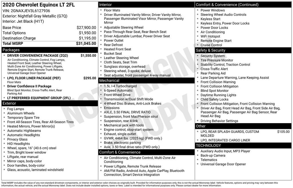 Used 2020 Chevrolet Equinox LT w/ Driver Convenience Package image 4