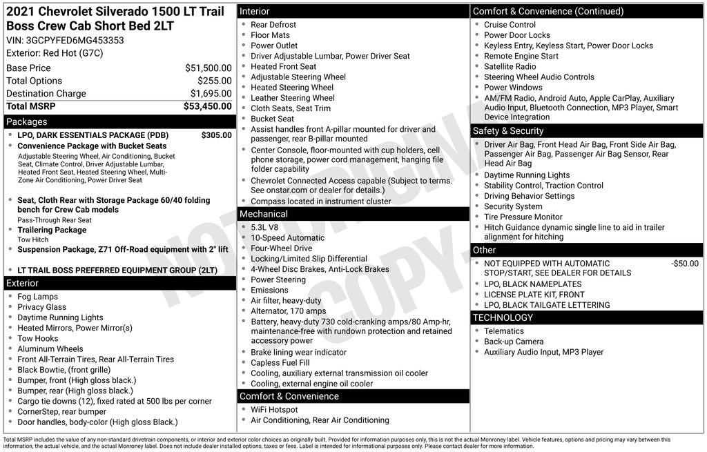 Certified 2021 Chevrolet Silverado 1500 LT Trail Boss w/ LPO, Dark Essentials Package image 33