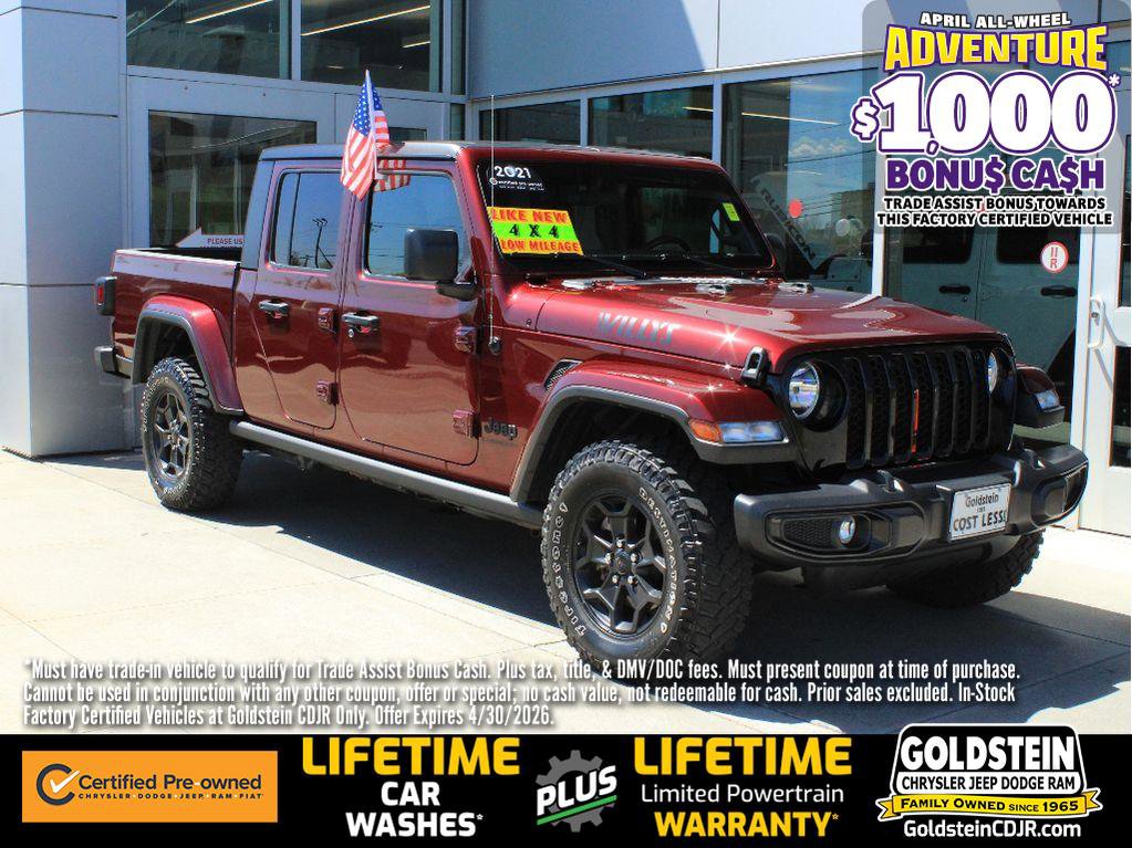 Certified 2021 Jeep Gladiator Sport AWD/4WD image 1