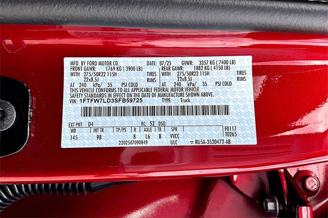 New 2025 Ford F150 Platinum w/ Equipment Group 702A High image 13