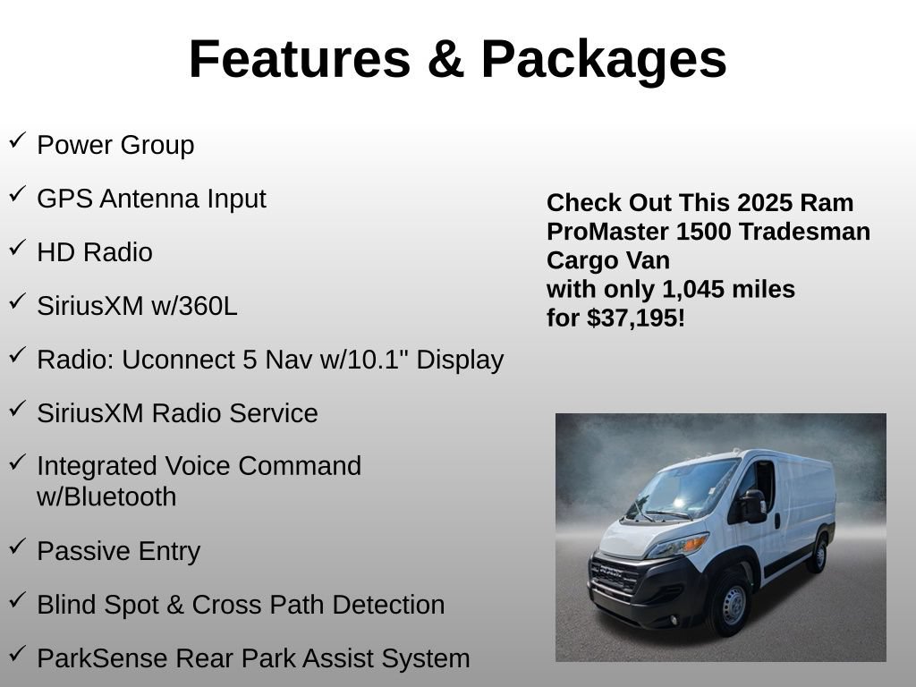 Used 2025 RAM ProMaster 1500 w/ Premium Convenience Group FWD image 9