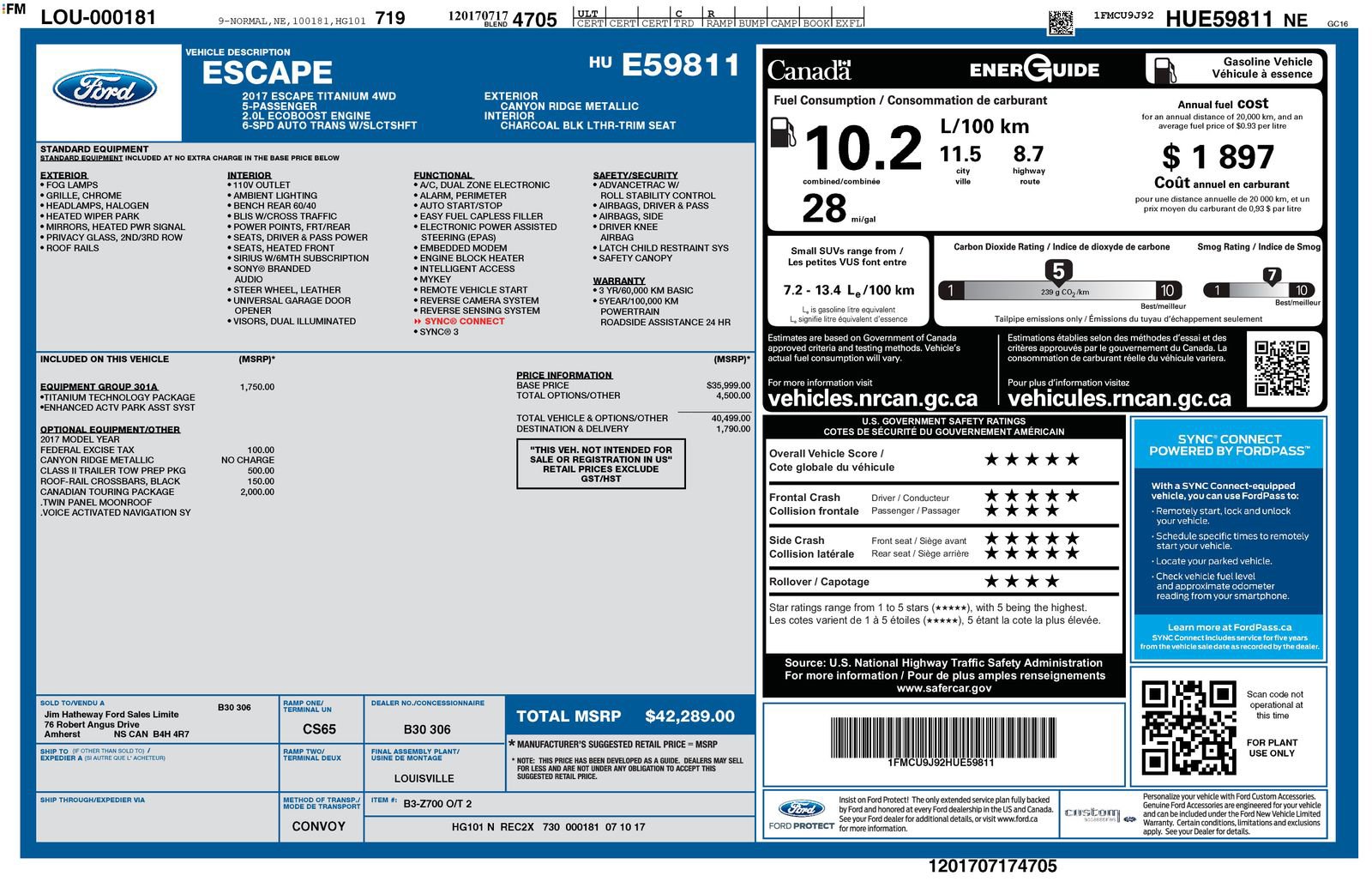 Used 2017 Ford Escape Titanium w/ Canadian Touring Package image 6