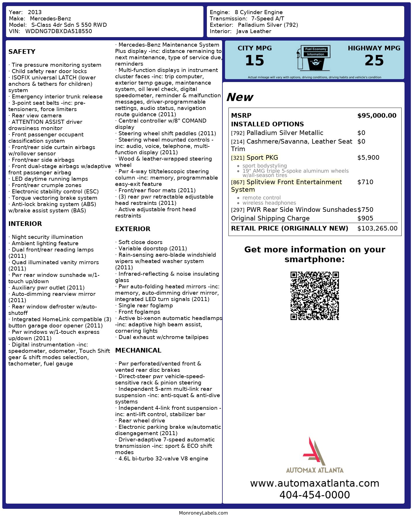 Used 2013 Mercedes-Benz S 550 Sedan image 3