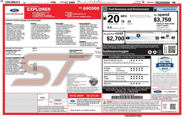 Used 2024 Ford Explorer ST w/ Equipment Group 401A AWD/4WD image 3