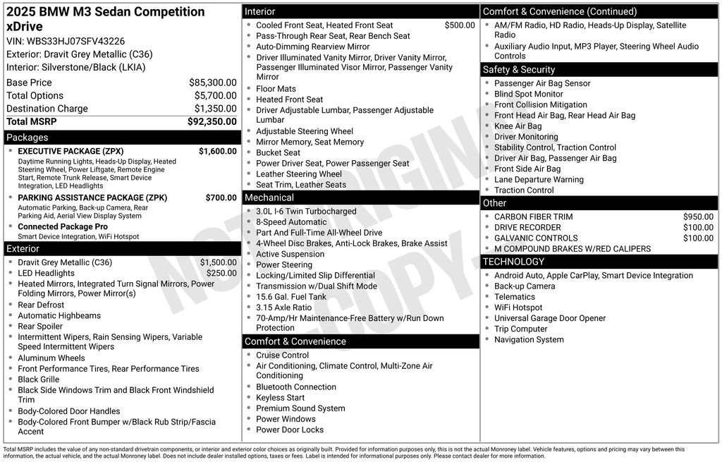 Used 2025 BMW M3 Competition w/ Executive Package image 28