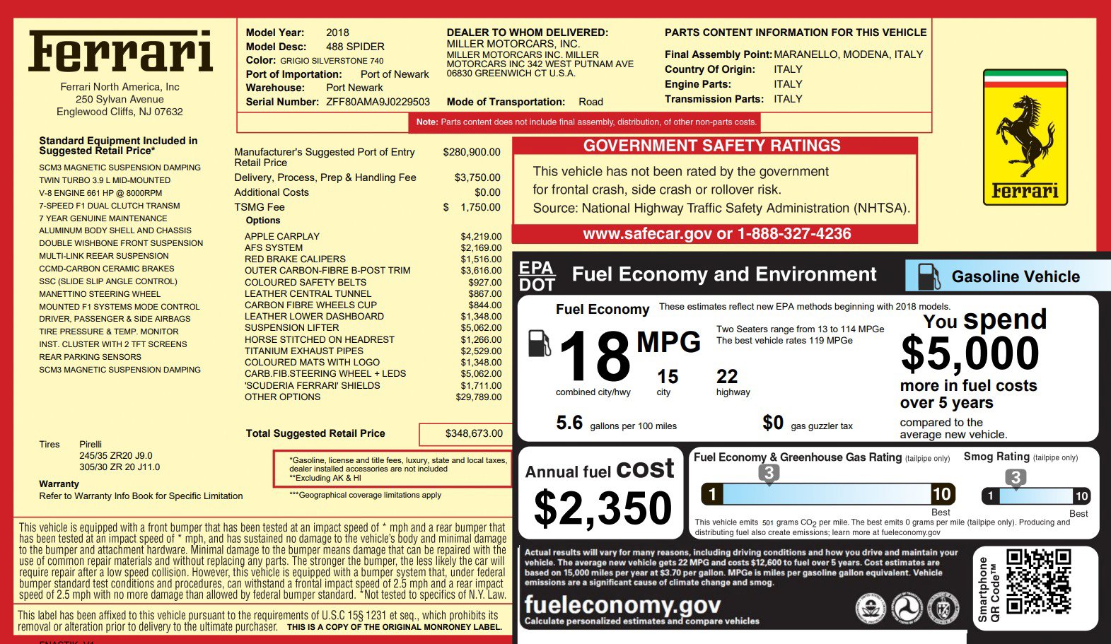 Certified 2018 Ferrari 488 Spider image 2