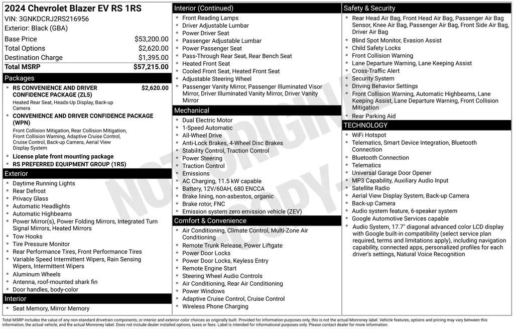 Used 2024 Chevrolet Blazer EV RS AWD/4WD image 2