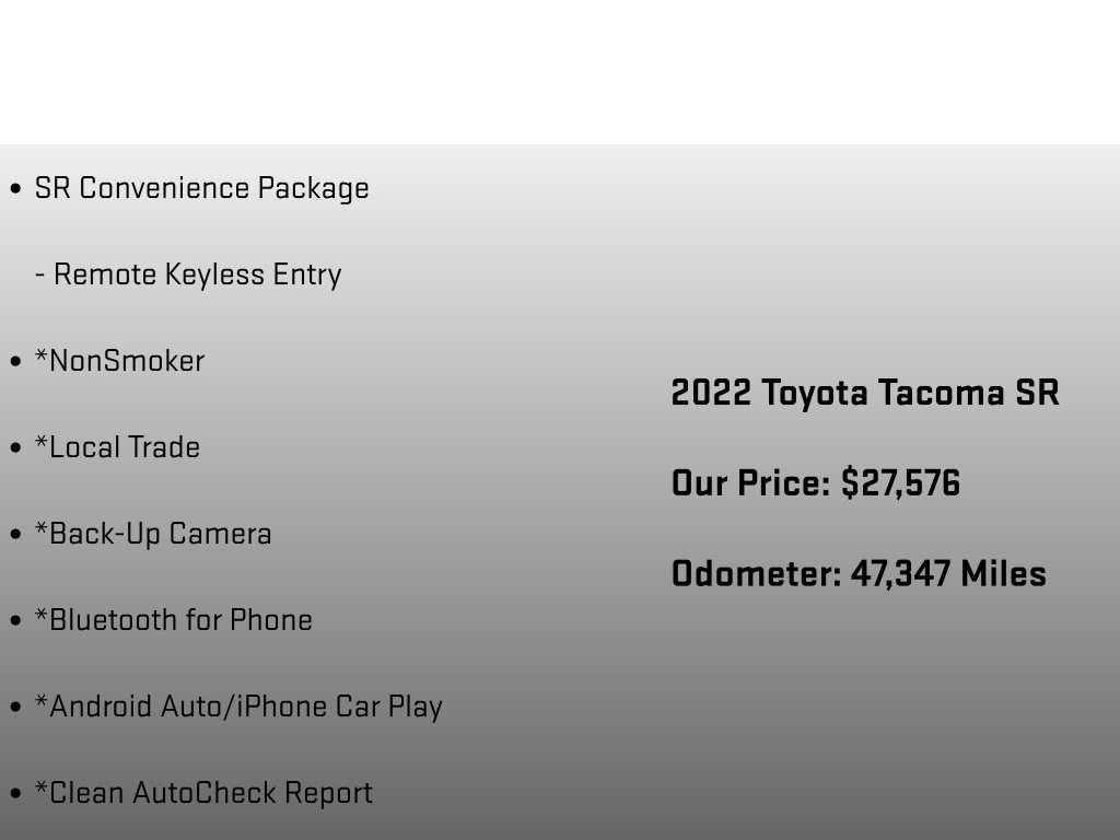 Used 2022 Toyota Tacoma SR w/ SR Convenience Package RWD image 6