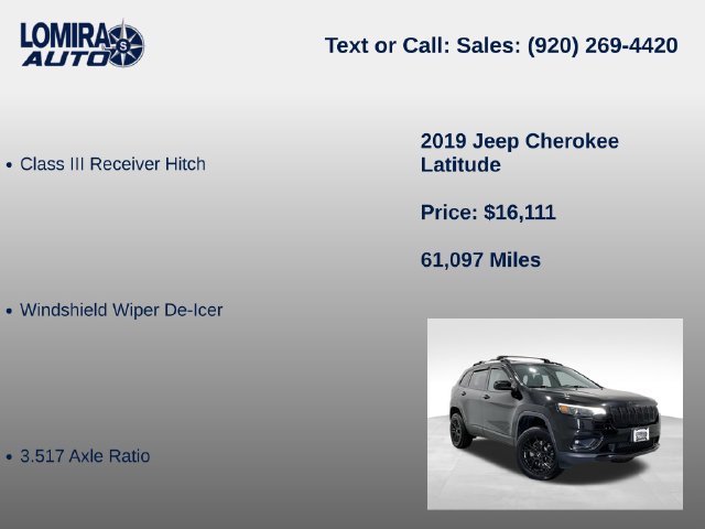 Used 2019 Jeep Cherokee Latitude w/ Comfort & Convenience Group AWD/4WD image 33
