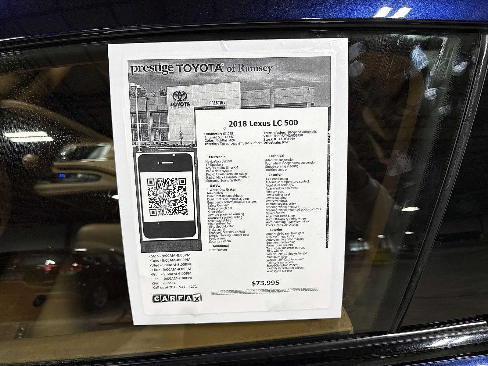 Used 2018 Lexus LC 500 Coupe w/ Touring Package RWD image 13