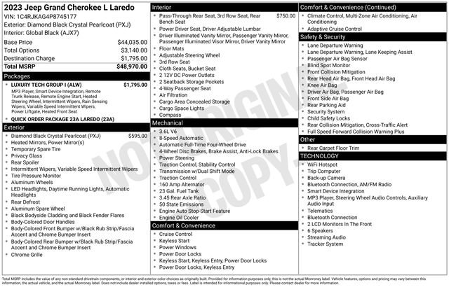 Used 2023 Jeep Grand Cherokee L Laredo w/ Luxury Tech Group I AWD/4WD image 15