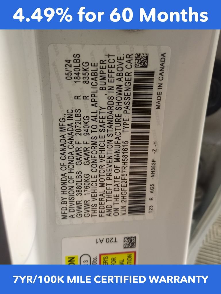 Certified 2024 Honda Civic Sport image 28