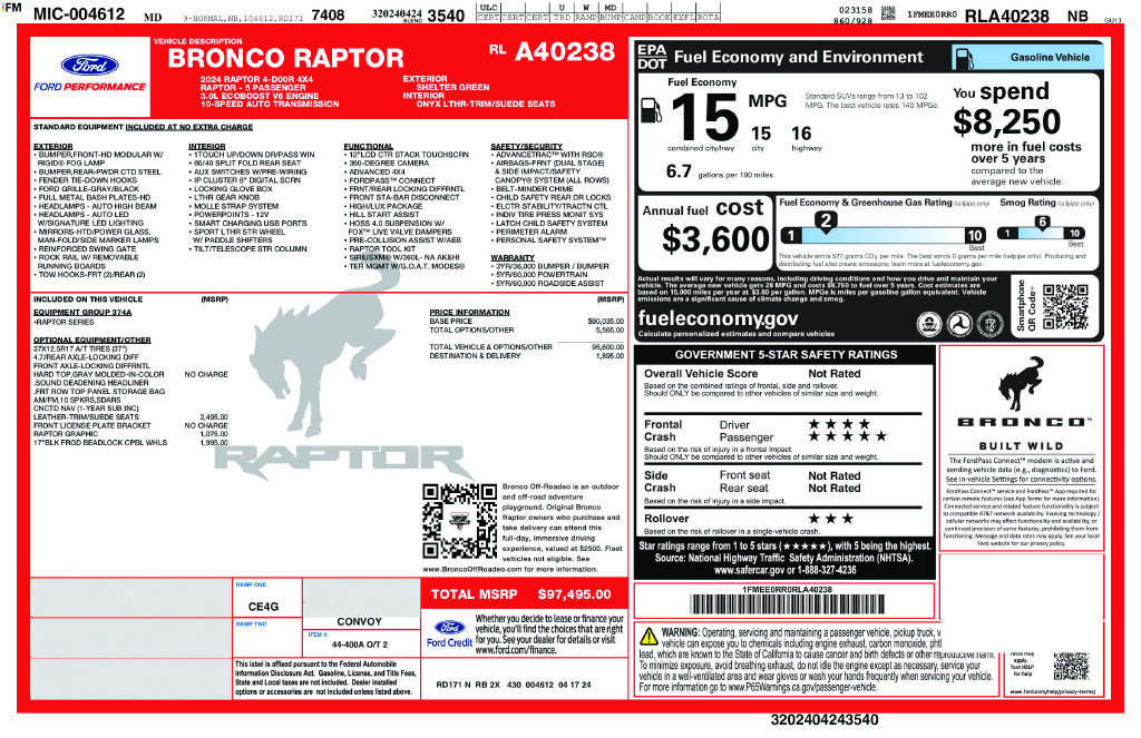 Used 2024 Ford Bronco Raptor AWD/4WD image 5
