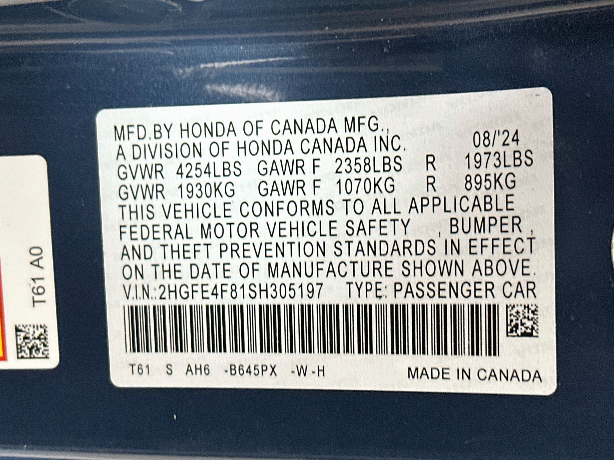 Certified 2025 Honda Civic Sport image 30