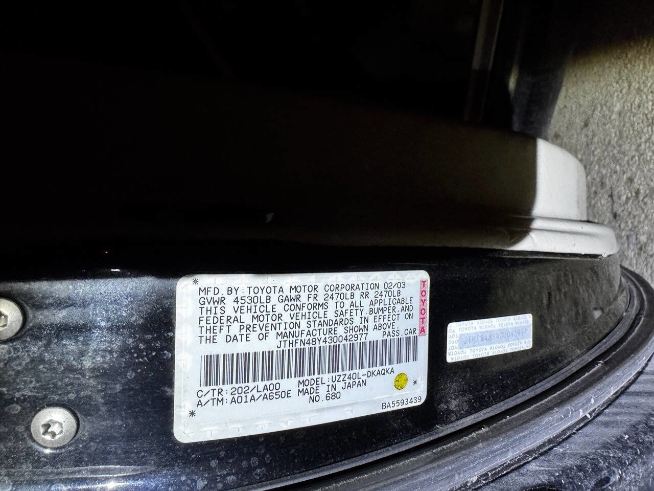 Used 2003 Lexus SC 430 Convertible image 13