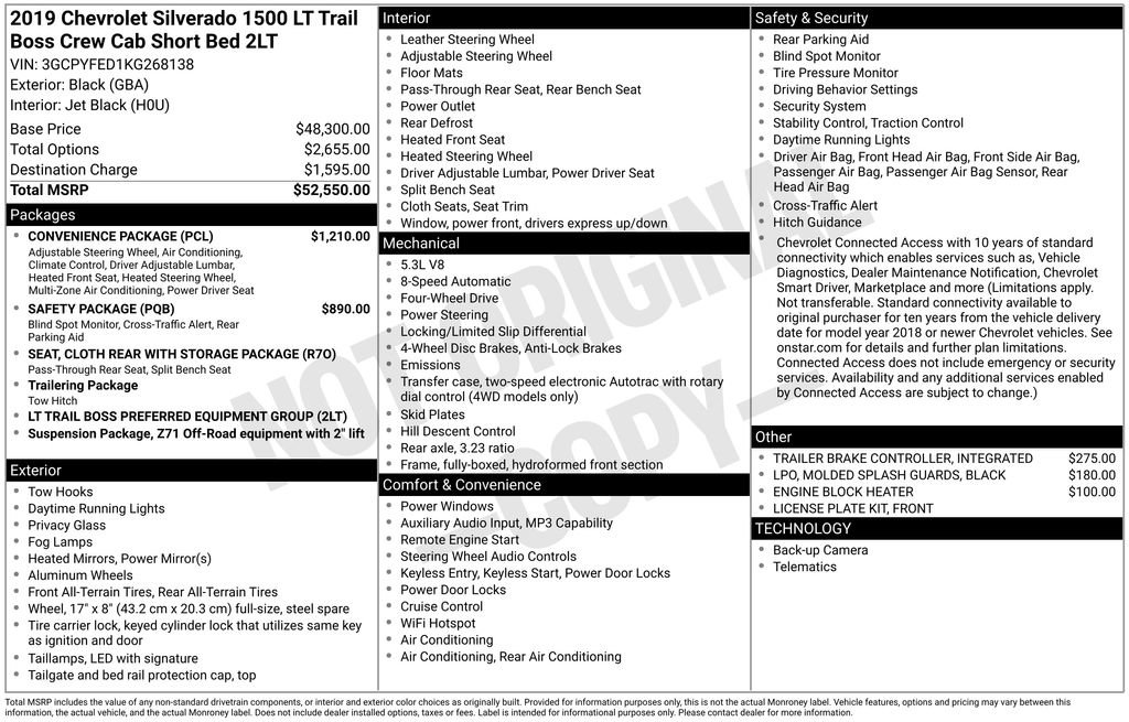Used 2019 Chevrolet Silverado 1500 LT Trail Boss w/ Convenience Package image 19