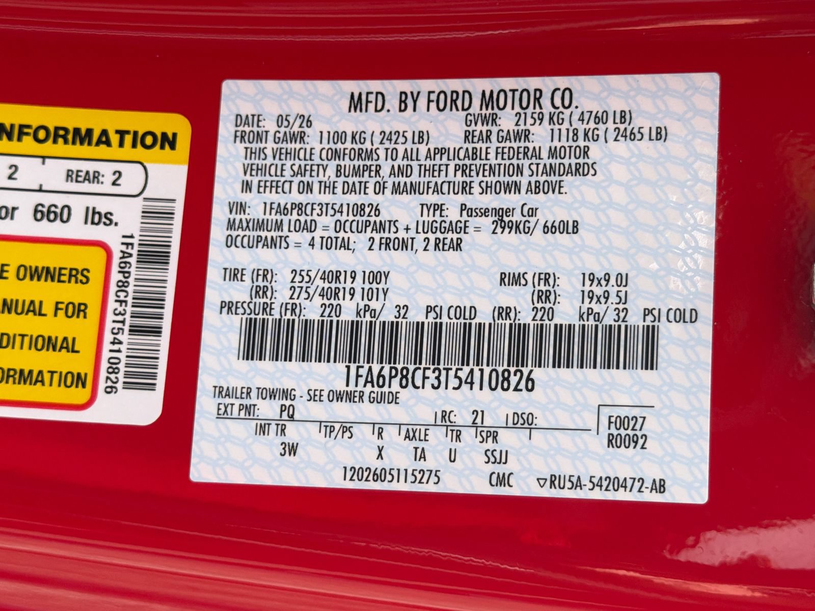 New 2026 Ford Mustang GT Premium w/ GT Performance Package RWD image 32