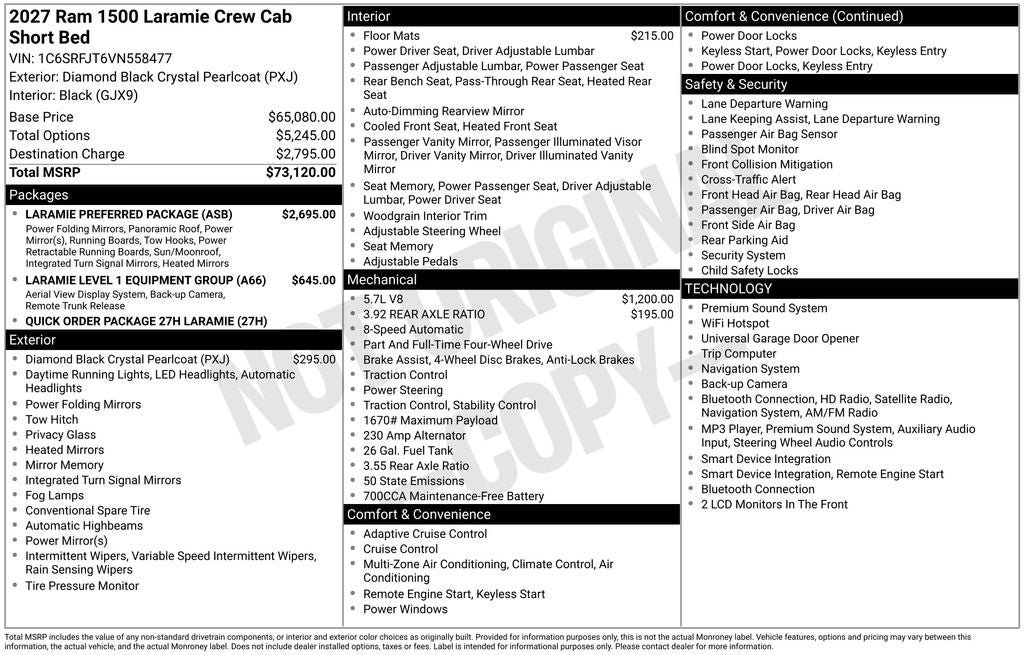 New 2027 RAM 1500 Laramie w/ Laramie Preferred Package AWD/4WD image 9
