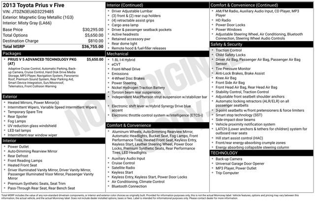 Used 2013 Toyota Prius V Five image 20
