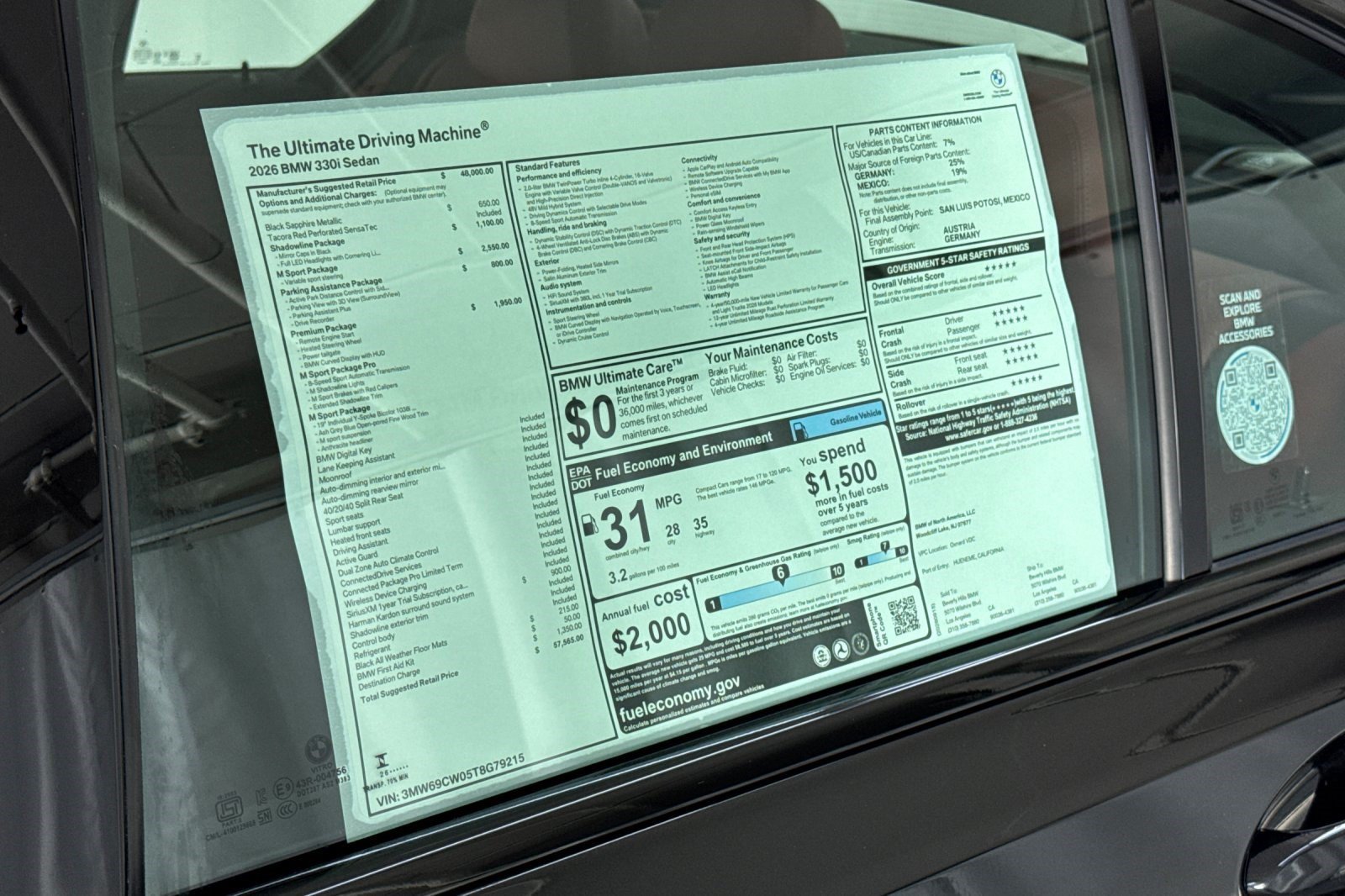New 2026 BMW 330i Sedan w/ M Sport Package RWD image 29
