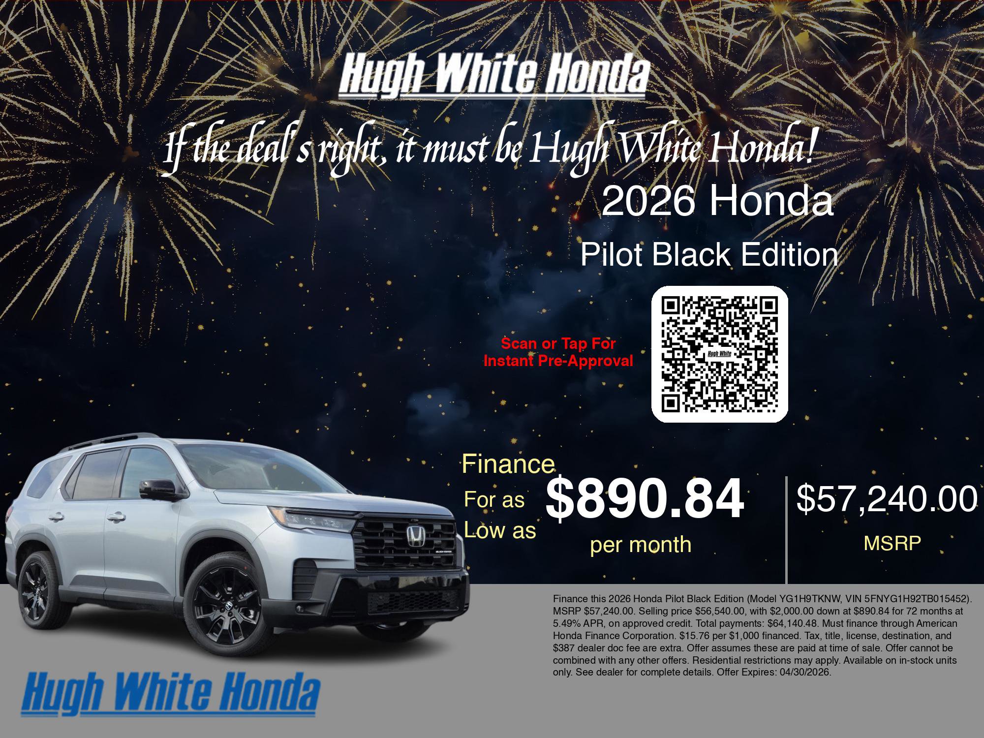 New 2026 Honda Pilot Black Edition image 7